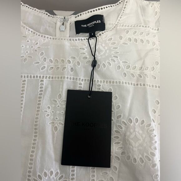 The Kooples Floral White Embroidered Dress Size 3= Size L = US 8 - Picture 11 of 12